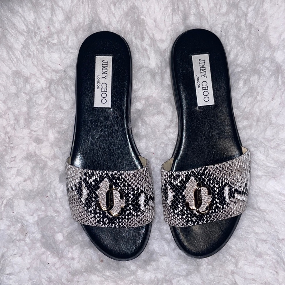 Jimmy choo flat slide light stone size 37